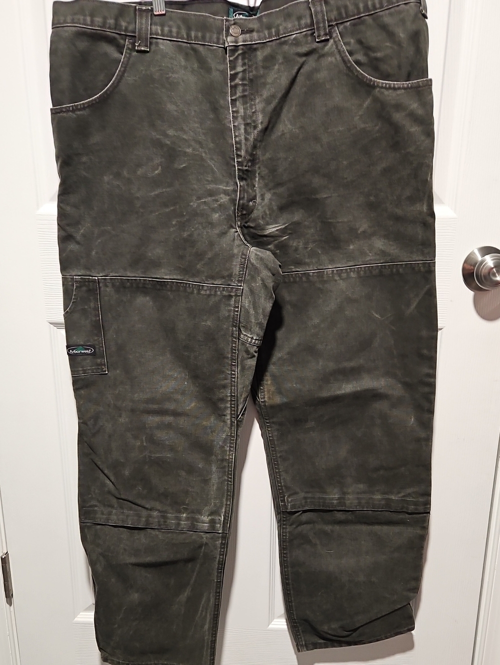 Arborwear Original Canvas Work Pants Mens 42x30 Moss Gray Double Knee